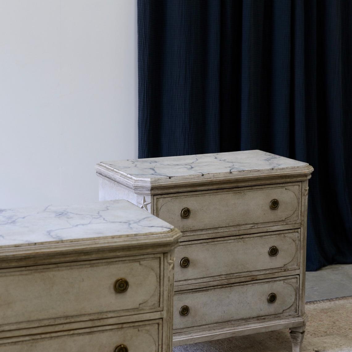 Pair of Swedish Commodes / Gustavian Grey